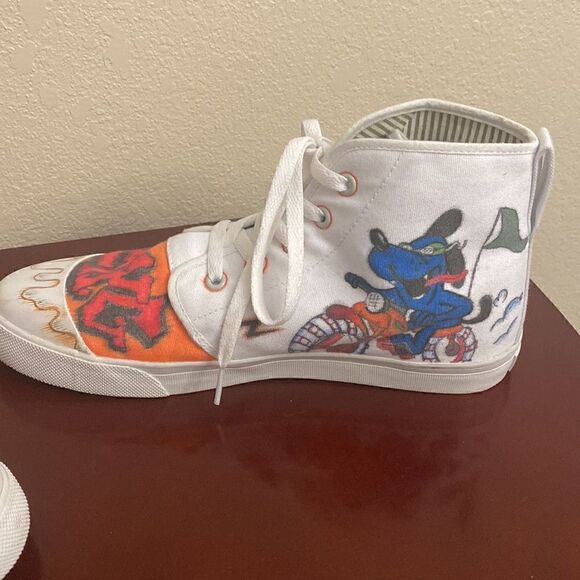 👟🛹BANGS ONE OF KIND HIGH-TOPS SKATE DESIGN SHOES 👞 - Picture 10 of 13